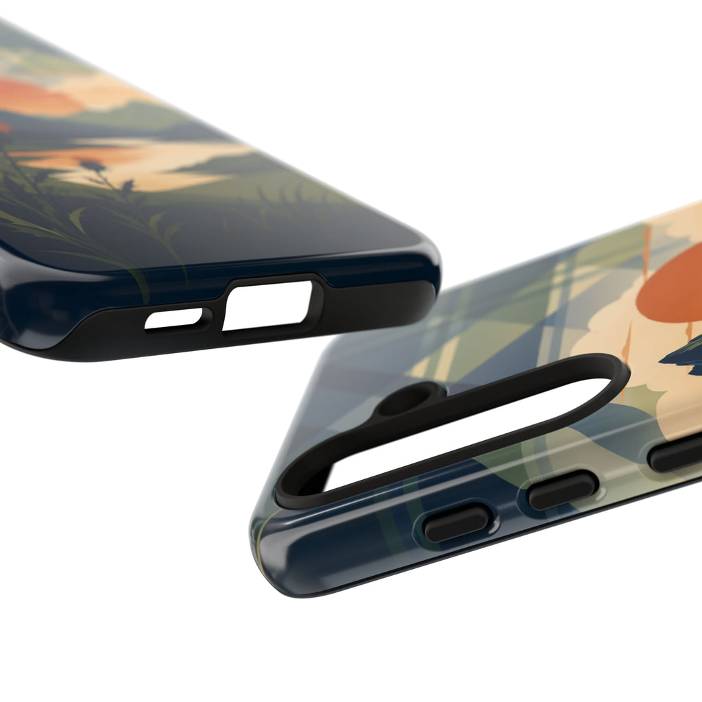 Highland Sunset Tartan Phone Case – Scottish Thistle Summer Festival Edition