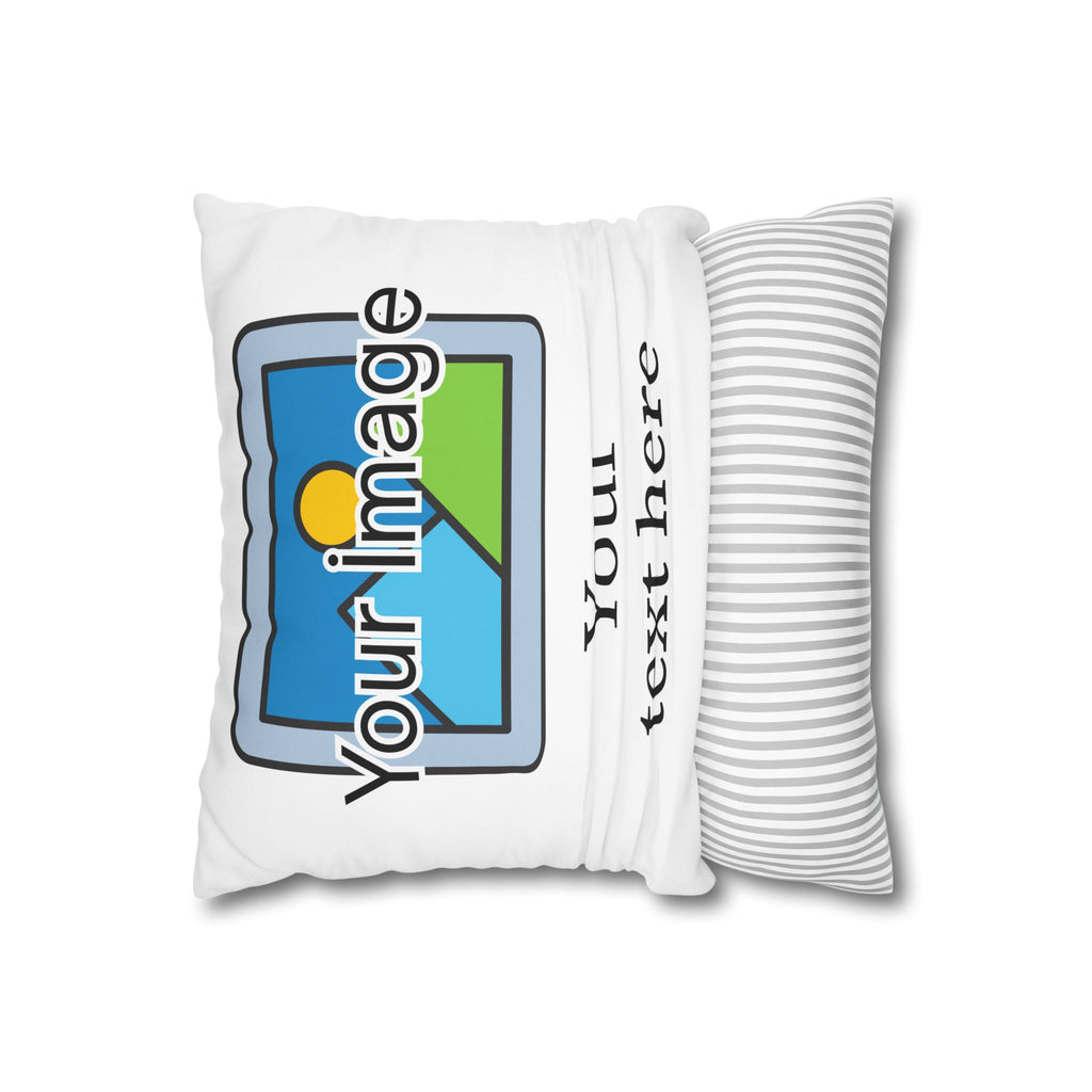 Personalized Photo & Text Throw Pillow Cover