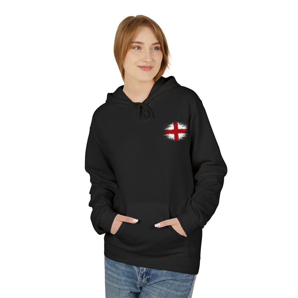 England St. George’s Cross White Hoodie – Distressed Front & Back Print