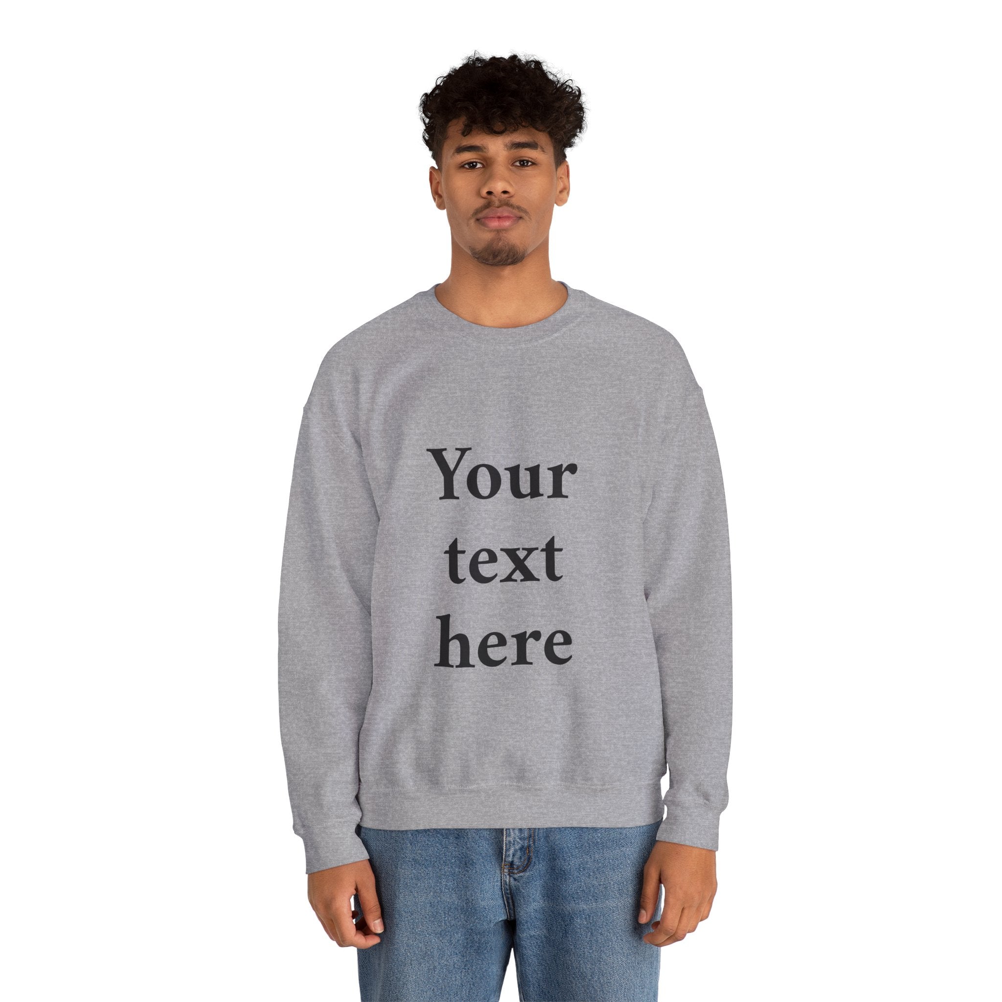 Custom Text Crewneck Sweatshirt — Personalized Minimalist Sweatshirt