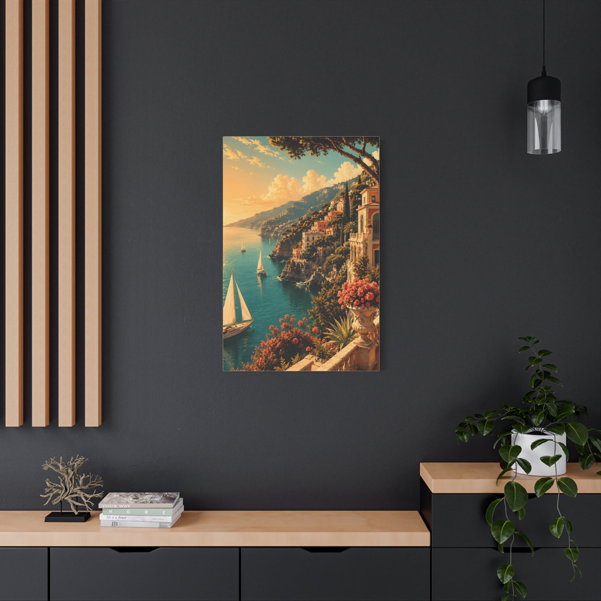Mediterranean Coastal Sunset Matte Canvas