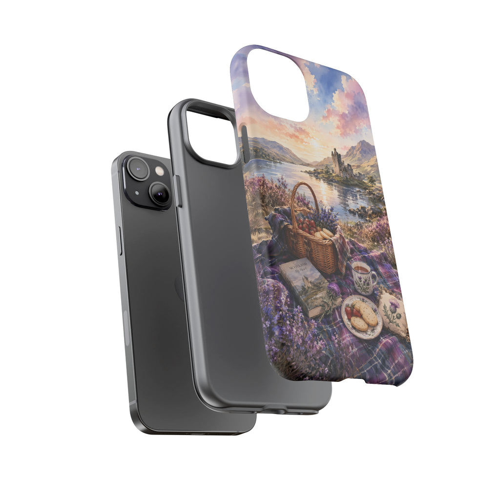 Highland Summer Picnic Phone Case – Scottish Castle & Thistle Art