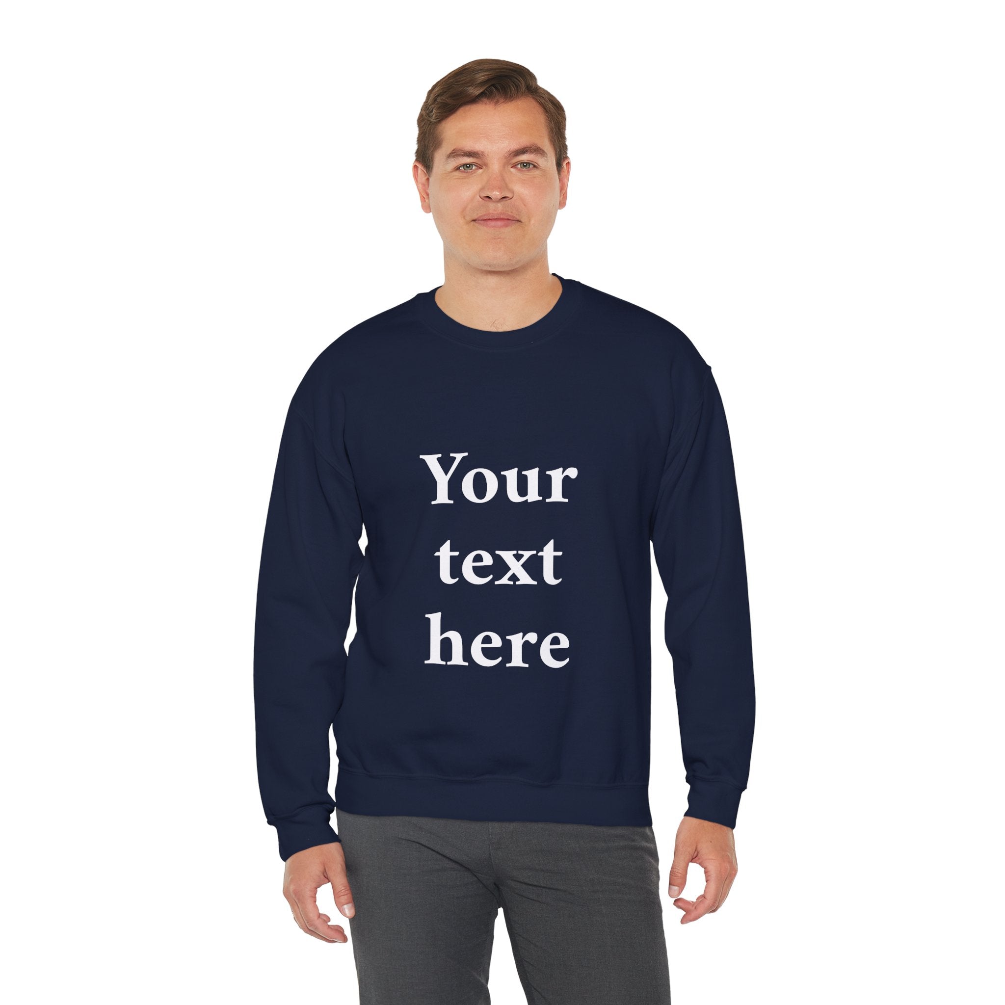 Custom Text Crewneck Sweatshirt — Personalized Minimalist Sweatshirt