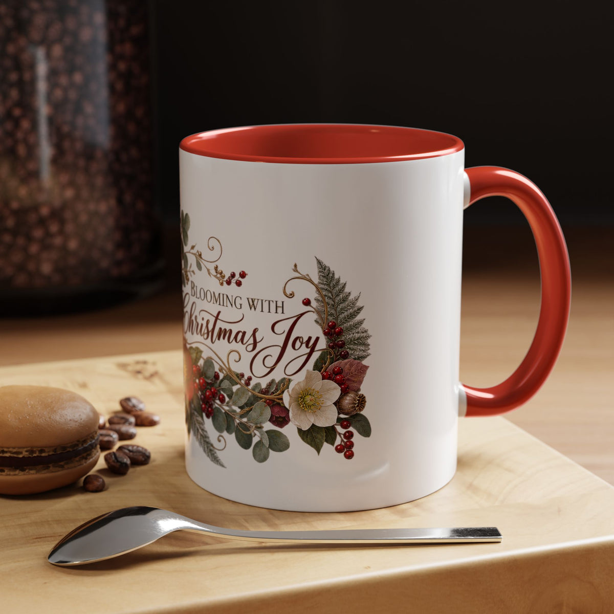Blooming With Christmas Joy Floral Holiday Coffee Mug