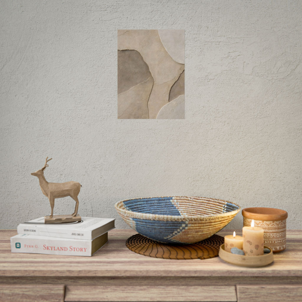 Abstract Neutral Texture Rolled Poster — Earth Tone Minimal Wall Art
