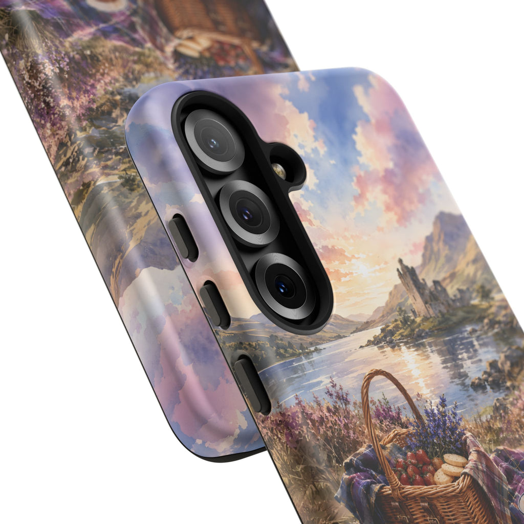 Highland Summer Picnic Phone Case – Scottish Castle & Thistle Art