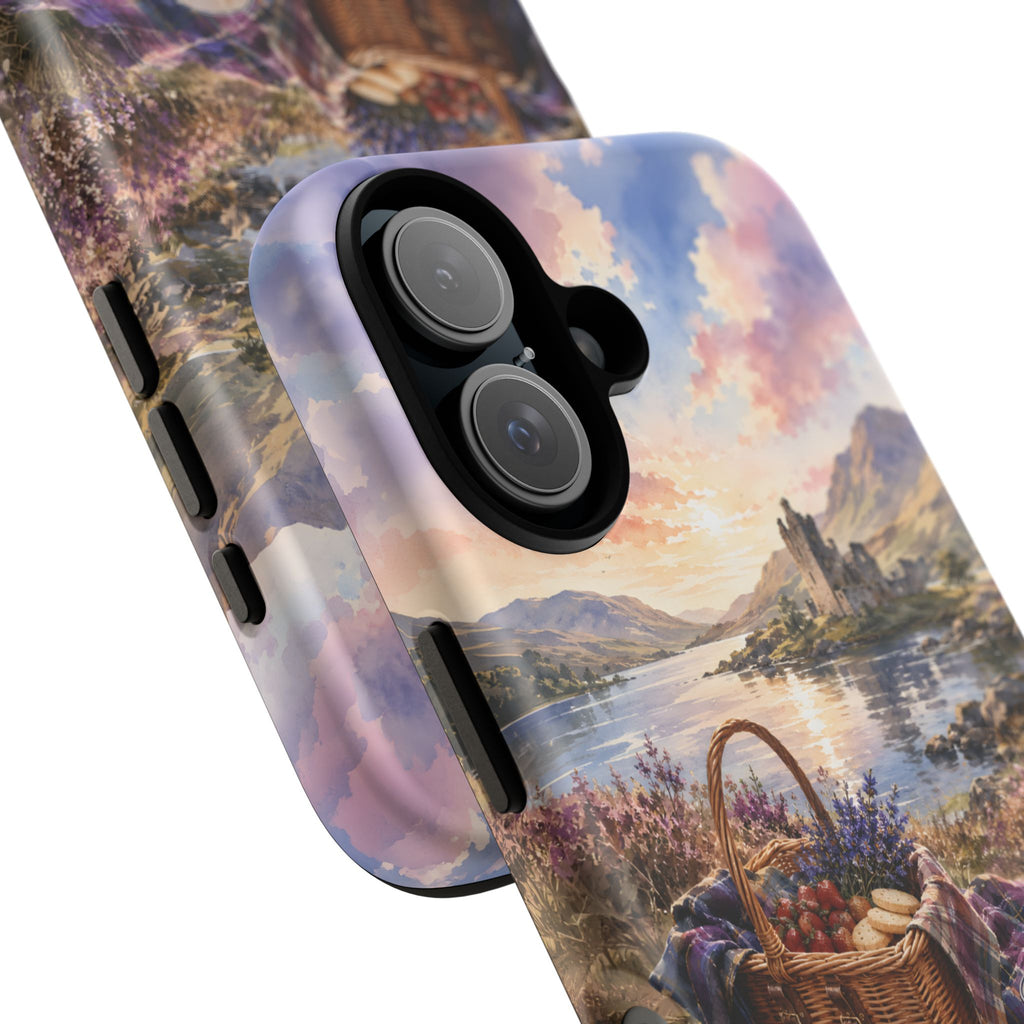 Highland Summer Picnic Phone Case – Scottish Castle & Thistle Art