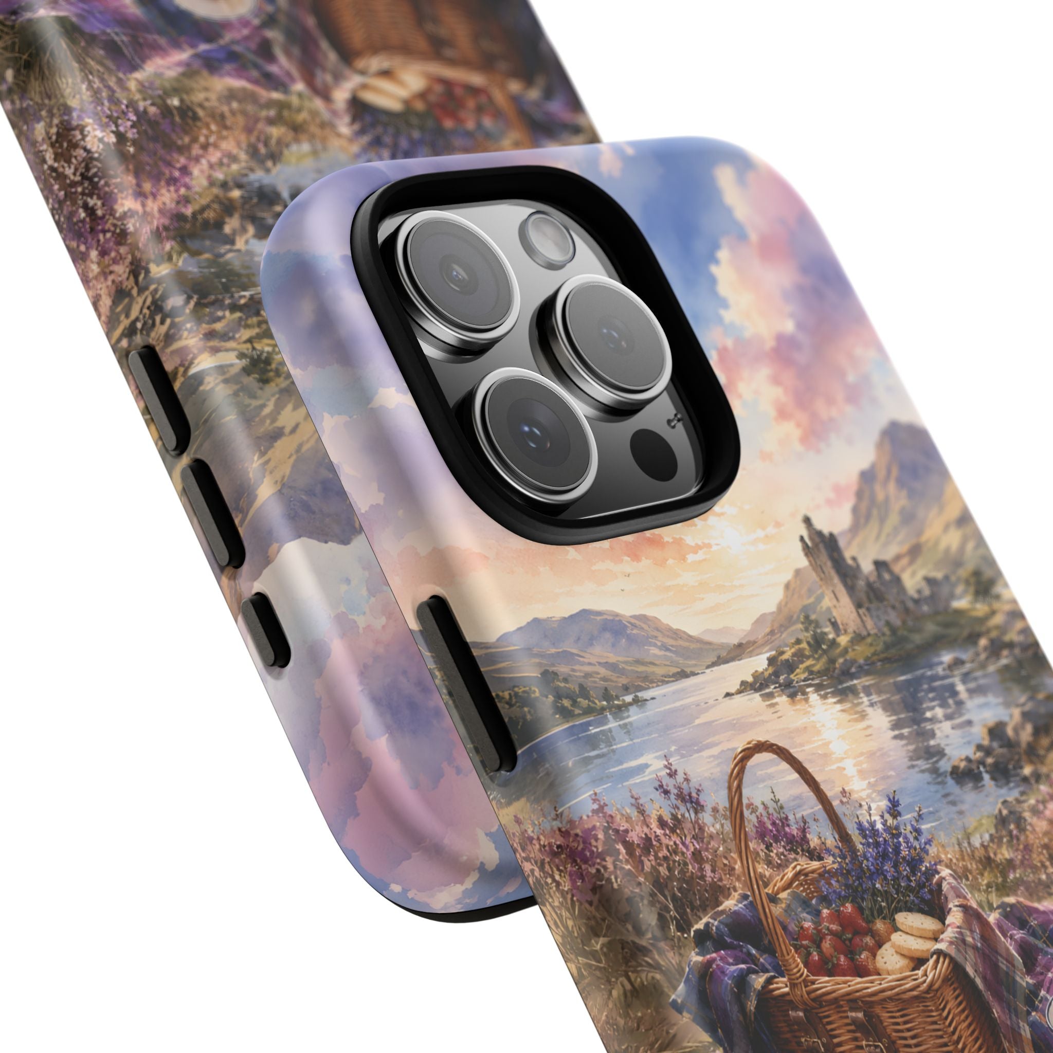 Highland Summer Picnic Phone Case – Scottish Castle & Thistle Art