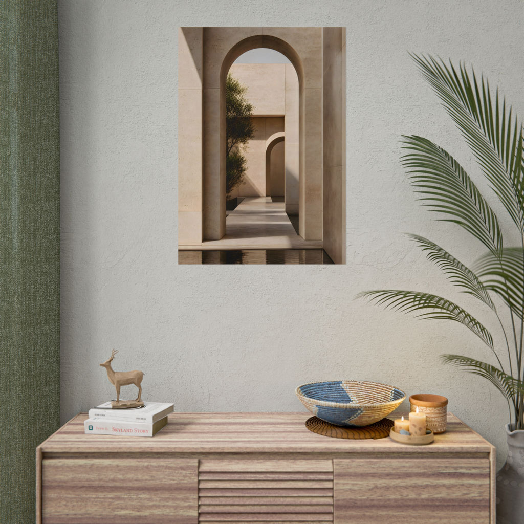 Minimalist Architectural Poster — Neutral Archway Wall Art (Rolled Poster)