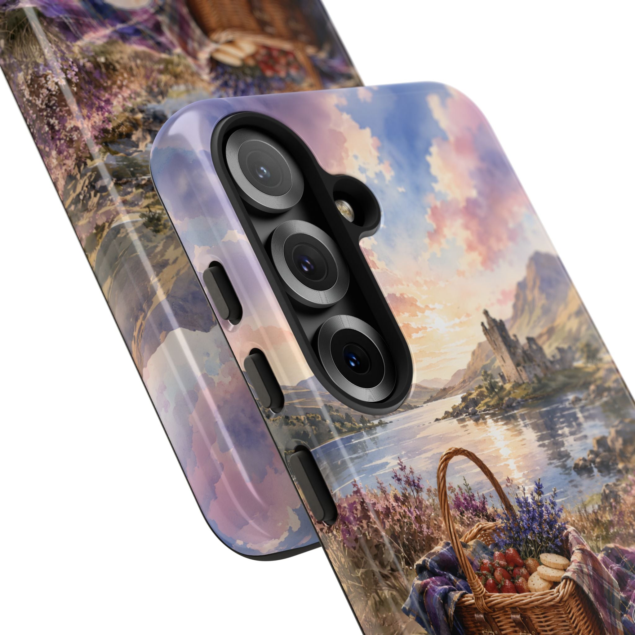 Highland Summer Picnic Phone Case – Scottish Castle & Thistle Art