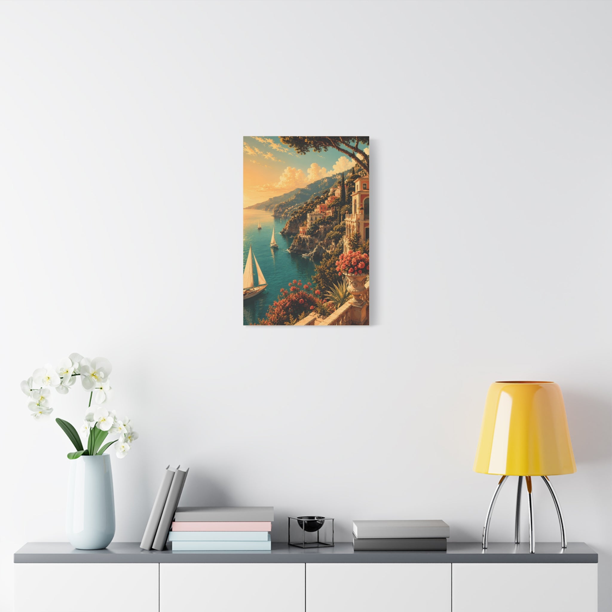 Mediterranean Coastal Sunset Matte Canvas