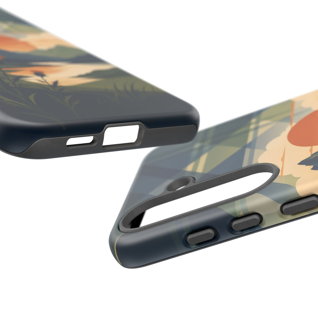 Highland Sunset Tartan Phone Case – Scottish Thistle Summer Festival Edition
