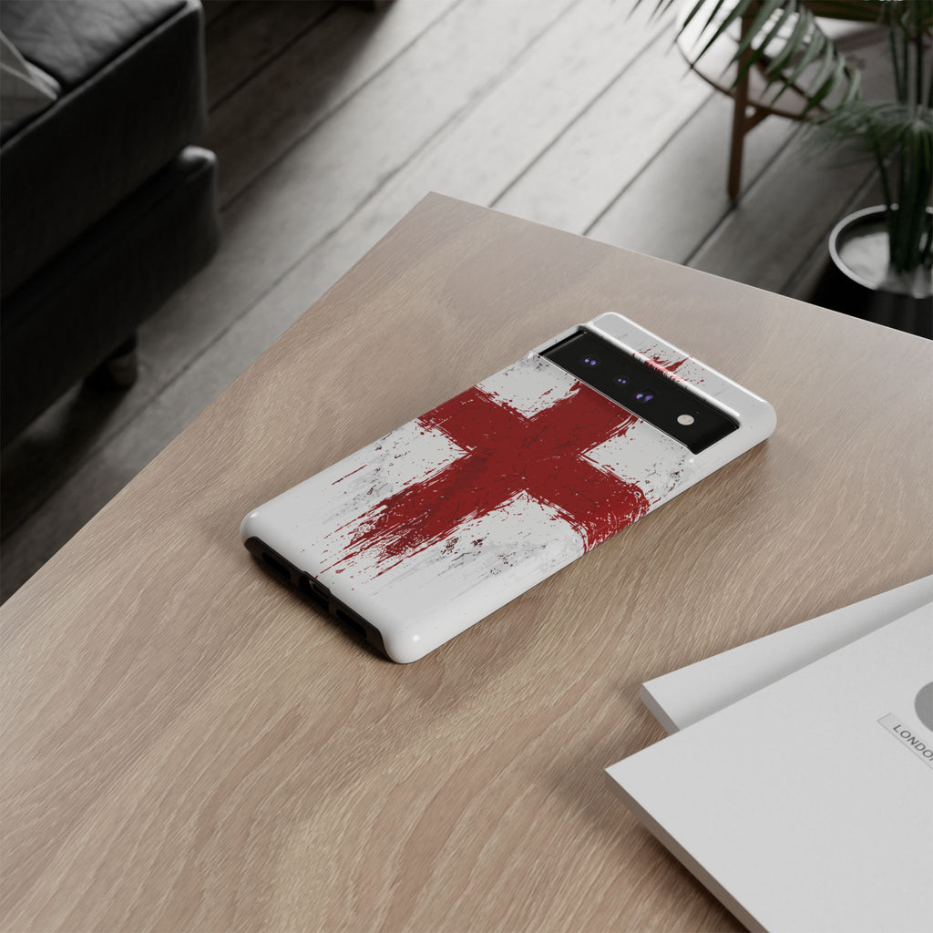Phone Case - Distressed England St. George's Cross Patriotic Tough Case