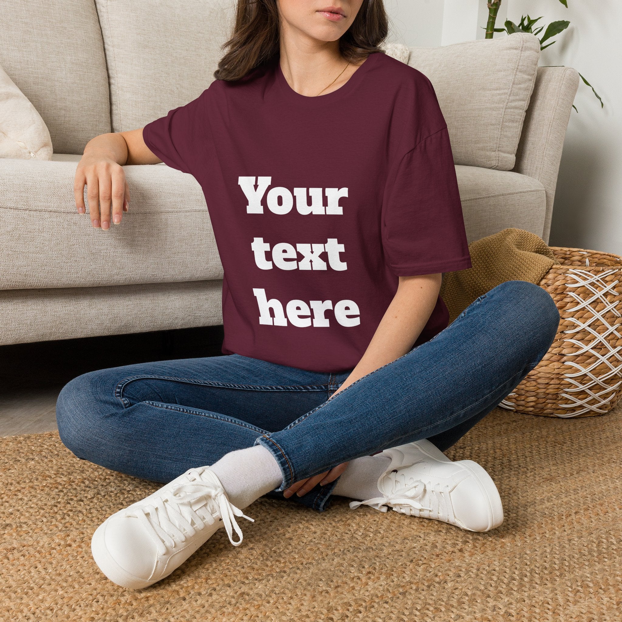 Custom Text T-Shirt — Personalized "Your Text Here" Graphic Tee