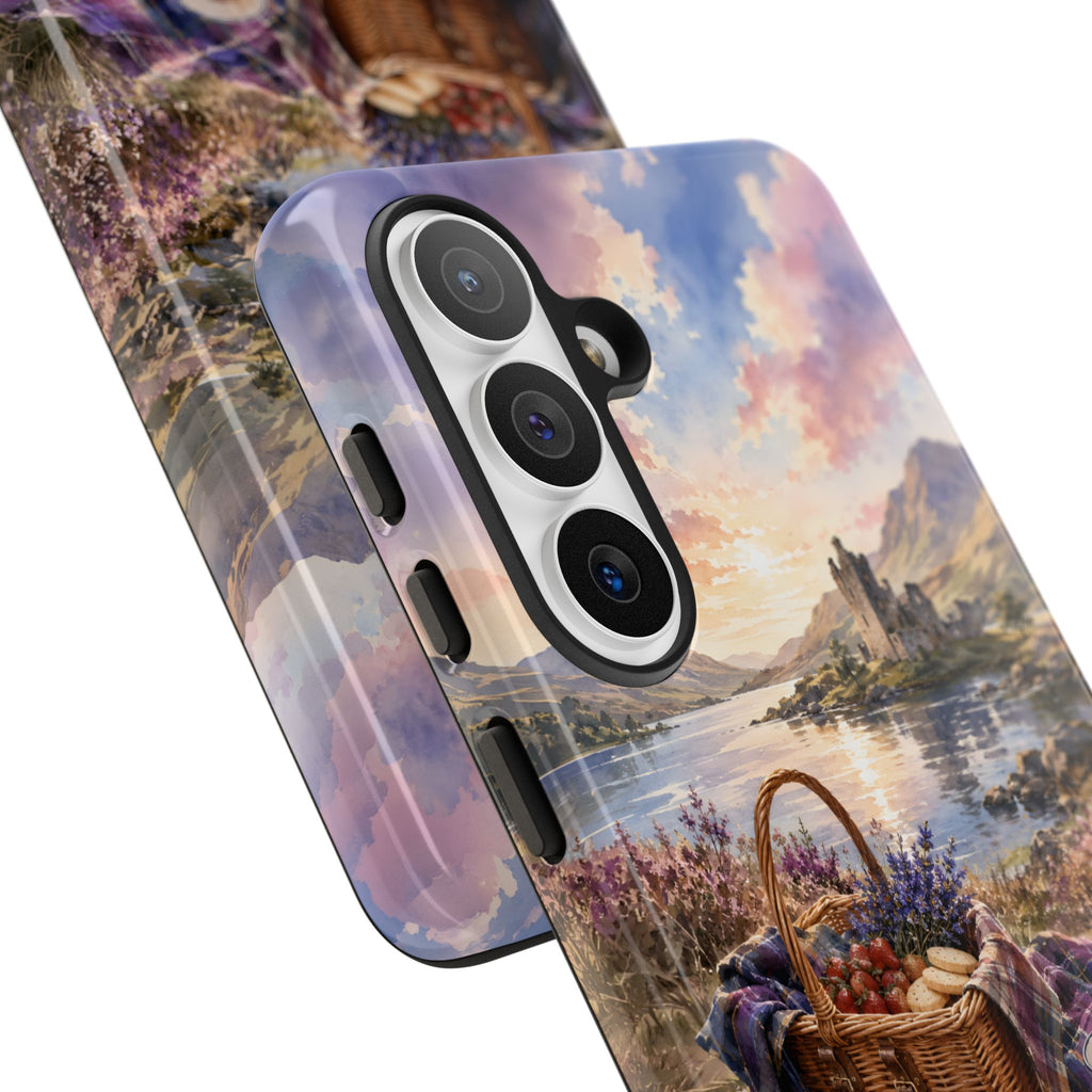 Highland Summer Picnic Phone Case – Scottish Castle & Thistle Art