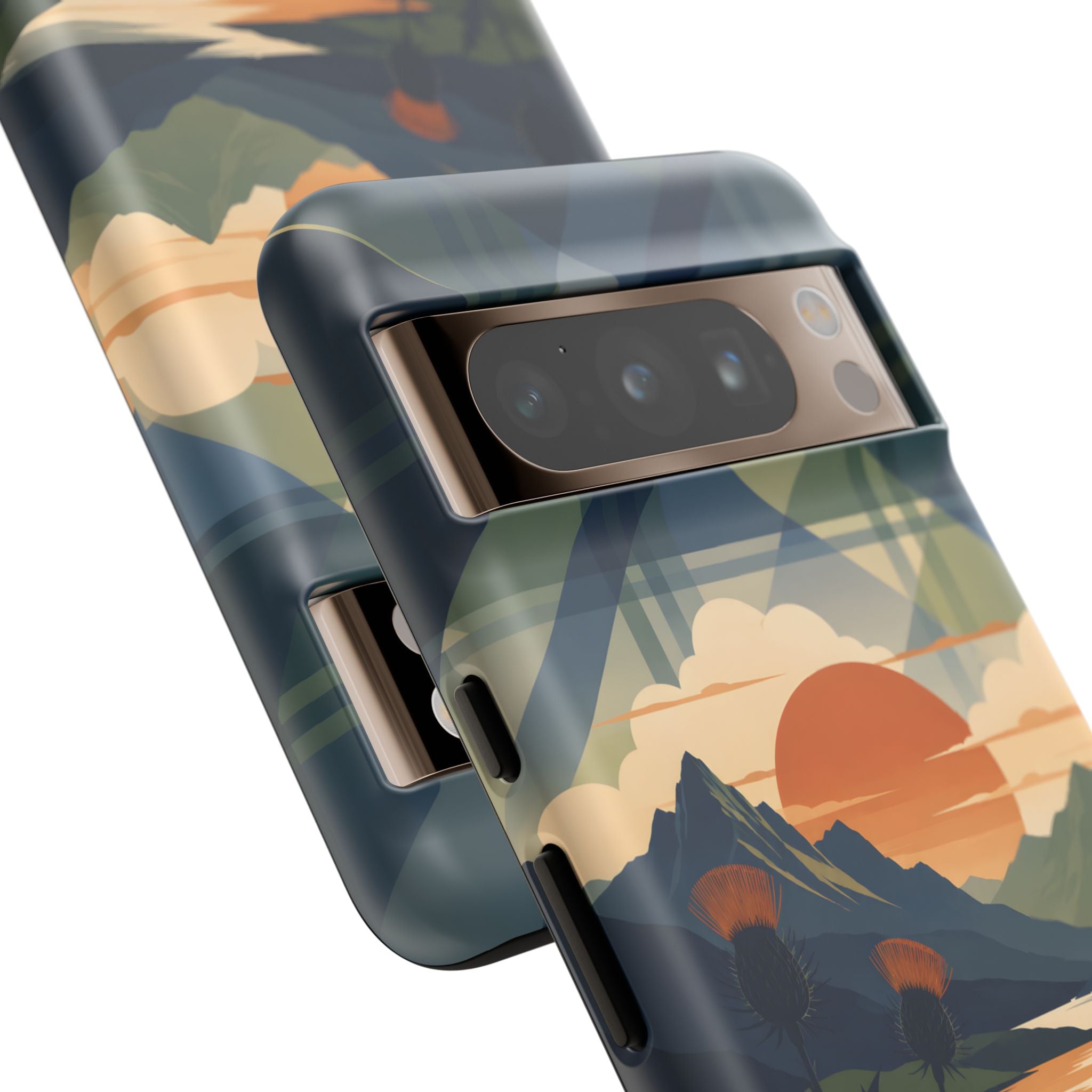 Highland Sunset Tartan Phone Case – Scottish Thistle Summer Festival Edition
