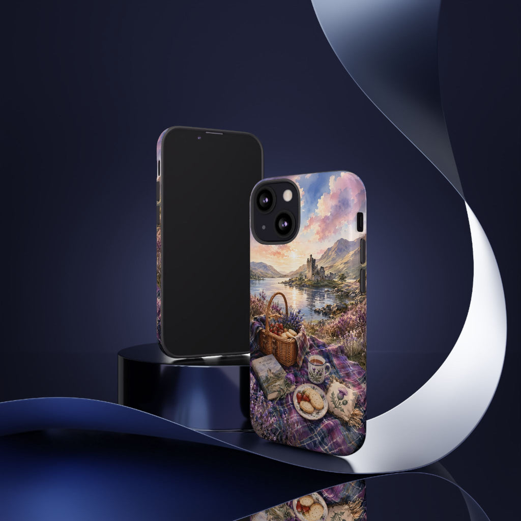 Highland Summer Picnic Phone Case – Scottish Castle & Thistle Art
