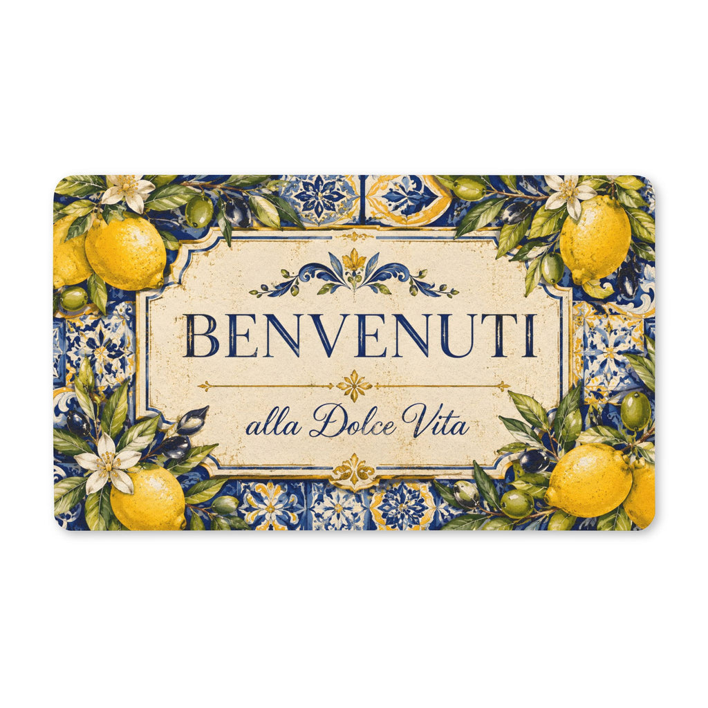 Italian Lemon 'Benvenuti' Welcome Doormat - Dolce Vita Entry Mat