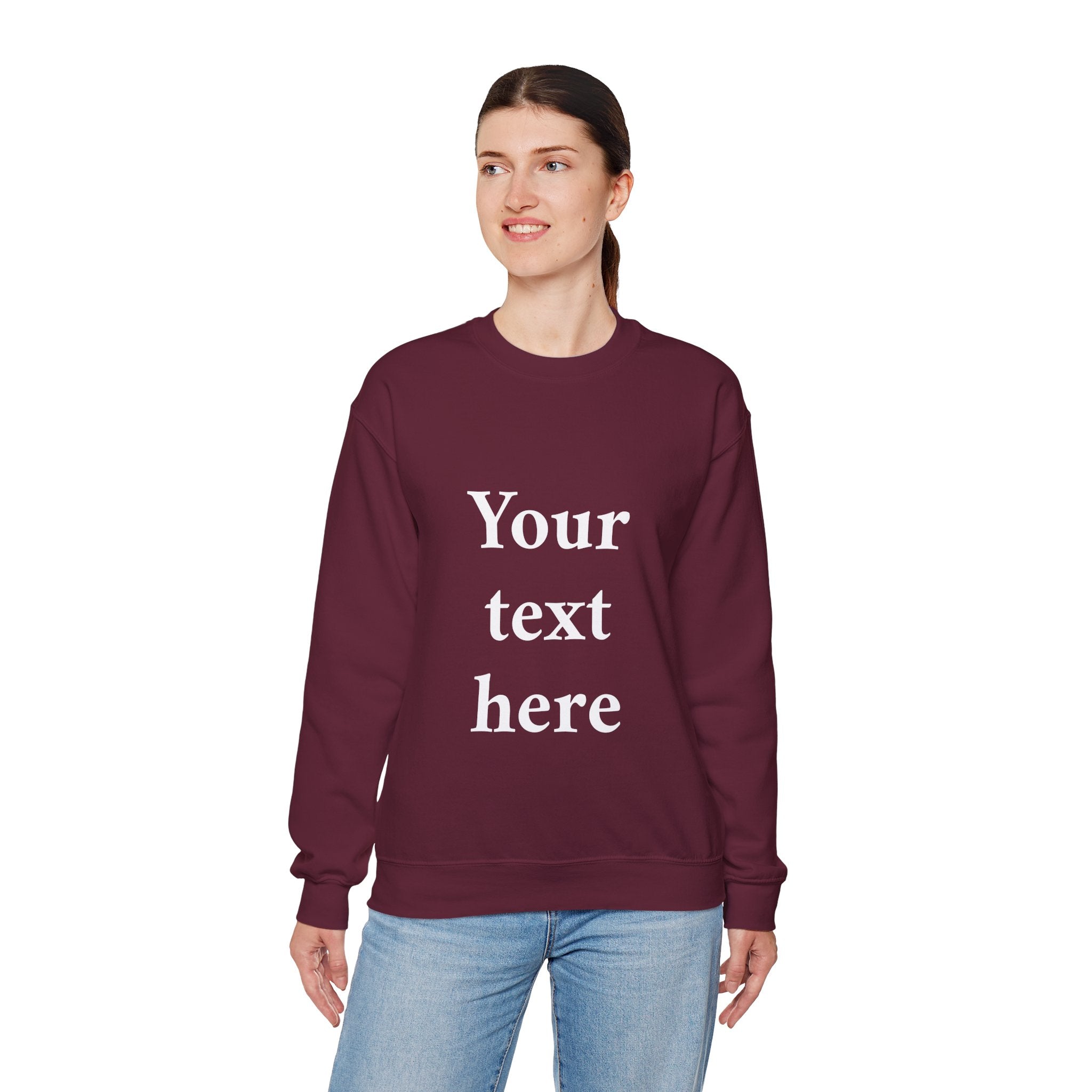 Custom Text Crewneck Sweatshirt — Personalized Minimalist Sweatshirt