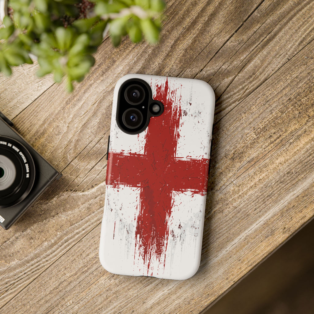 Phone Case - Distressed England St. George's Cross Patriotic Tough Case