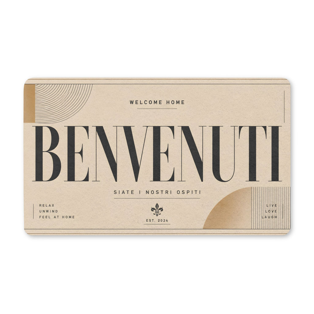 Benvenuti Doormat – Italian Welcome Polyester Entry Mat