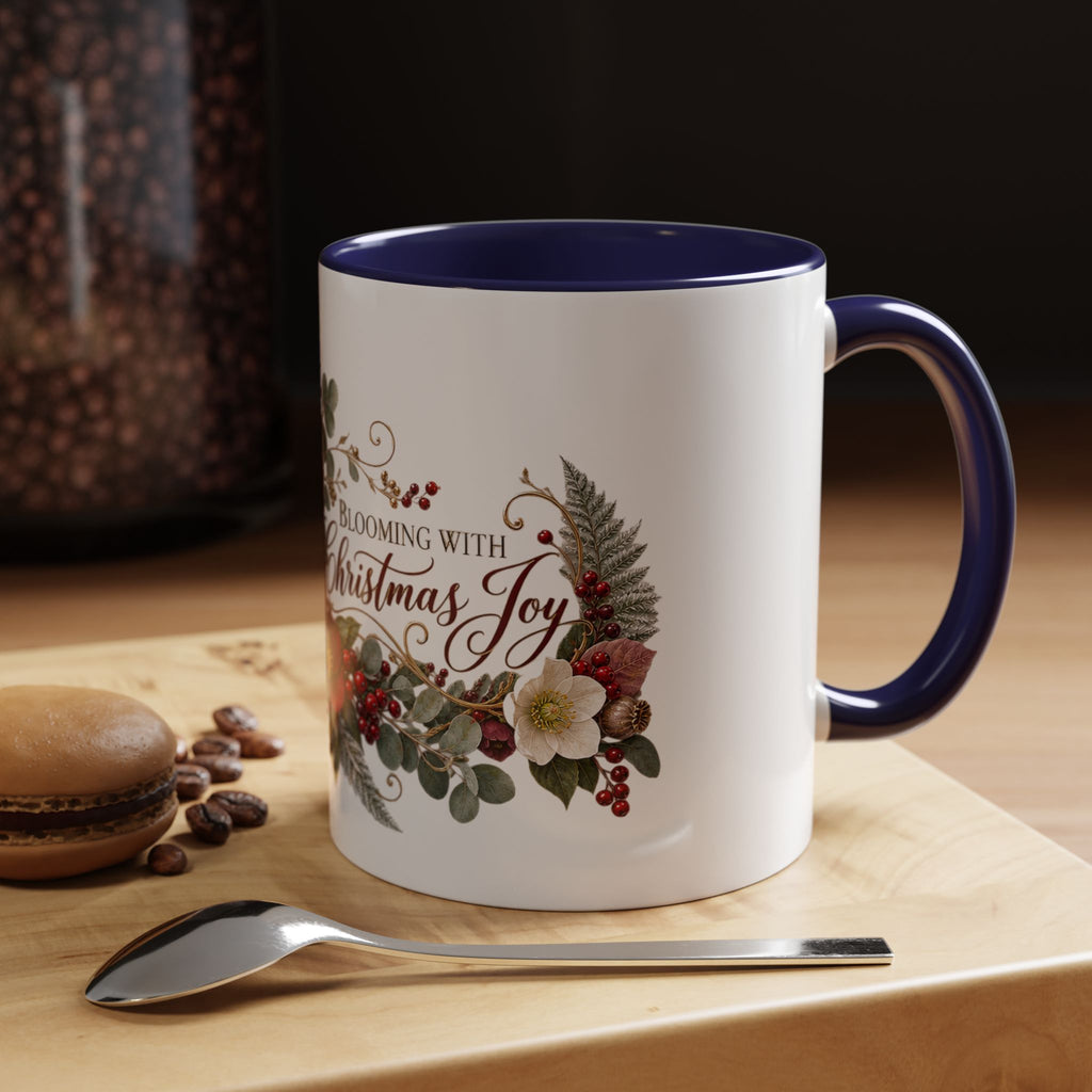 Blooming With Christmas Joy Floral Holiday Coffee Mug