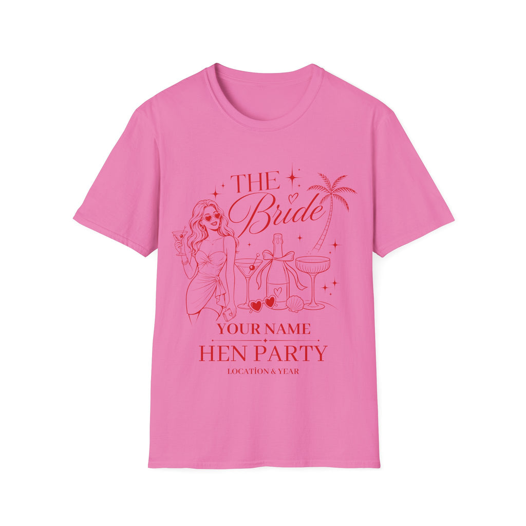 Bride Hen Party T-Shirt — 'The Bride' Bachelorette Tee (Custom Name Option)
