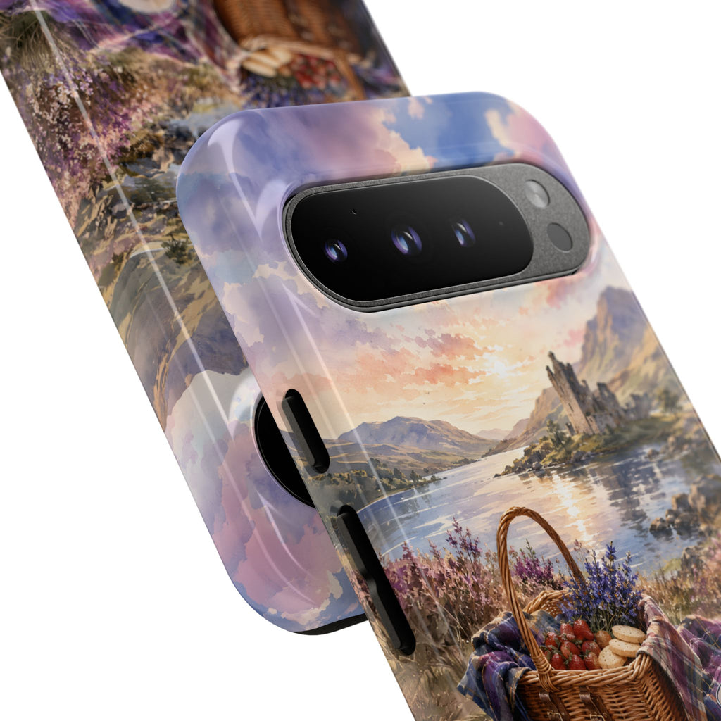 Highland Summer Picnic Phone Case – Scottish Castle & Thistle Art