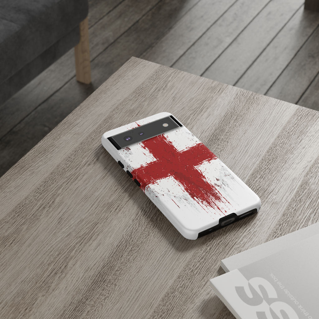 Phone Case - Distressed England St. George's Cross Patriotic Tough Case