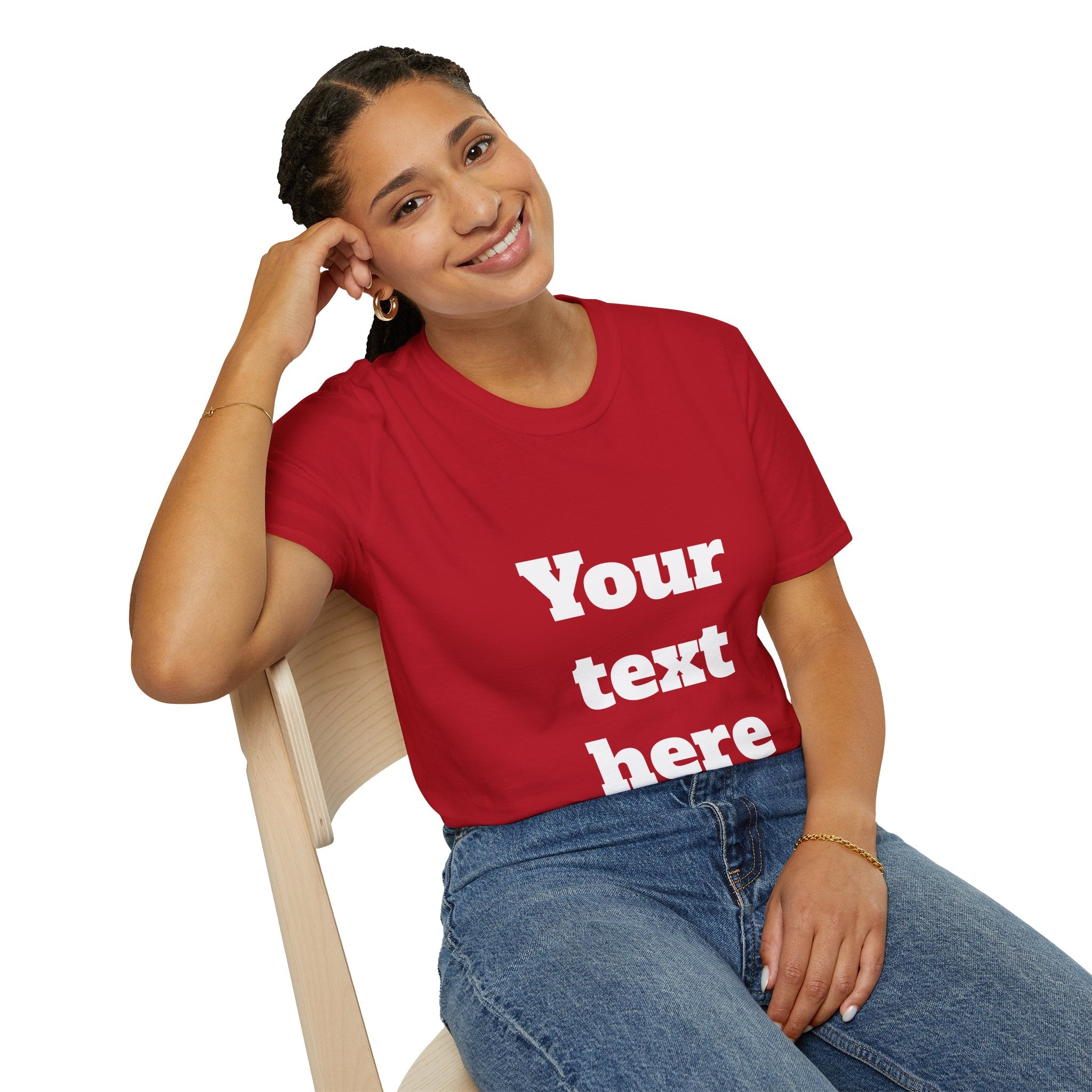 Custom Text T-Shirt — Personalized "Your Text Here" Graphic Tee