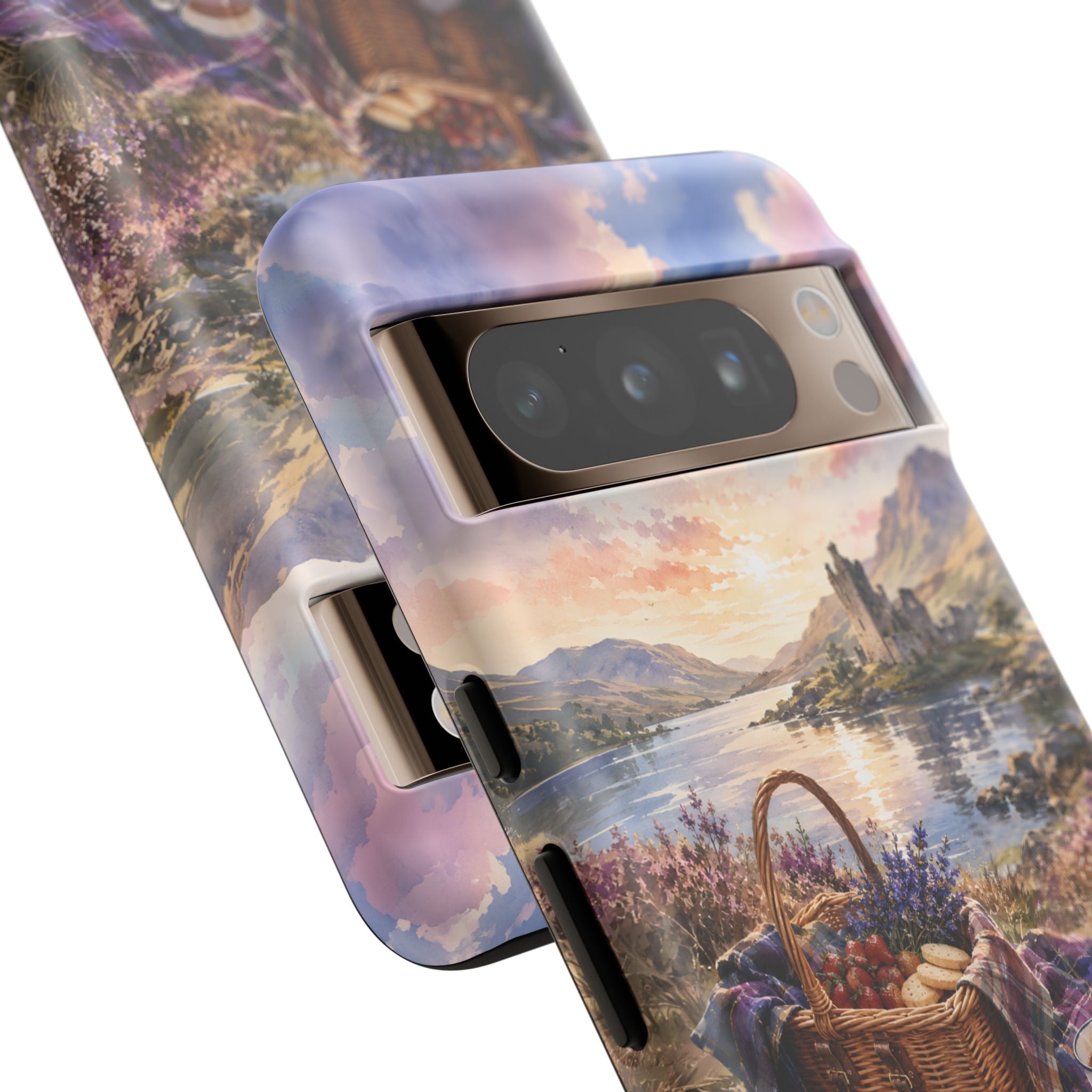 Highland Summer Picnic Phone Case – Scottish Castle & Thistle Art