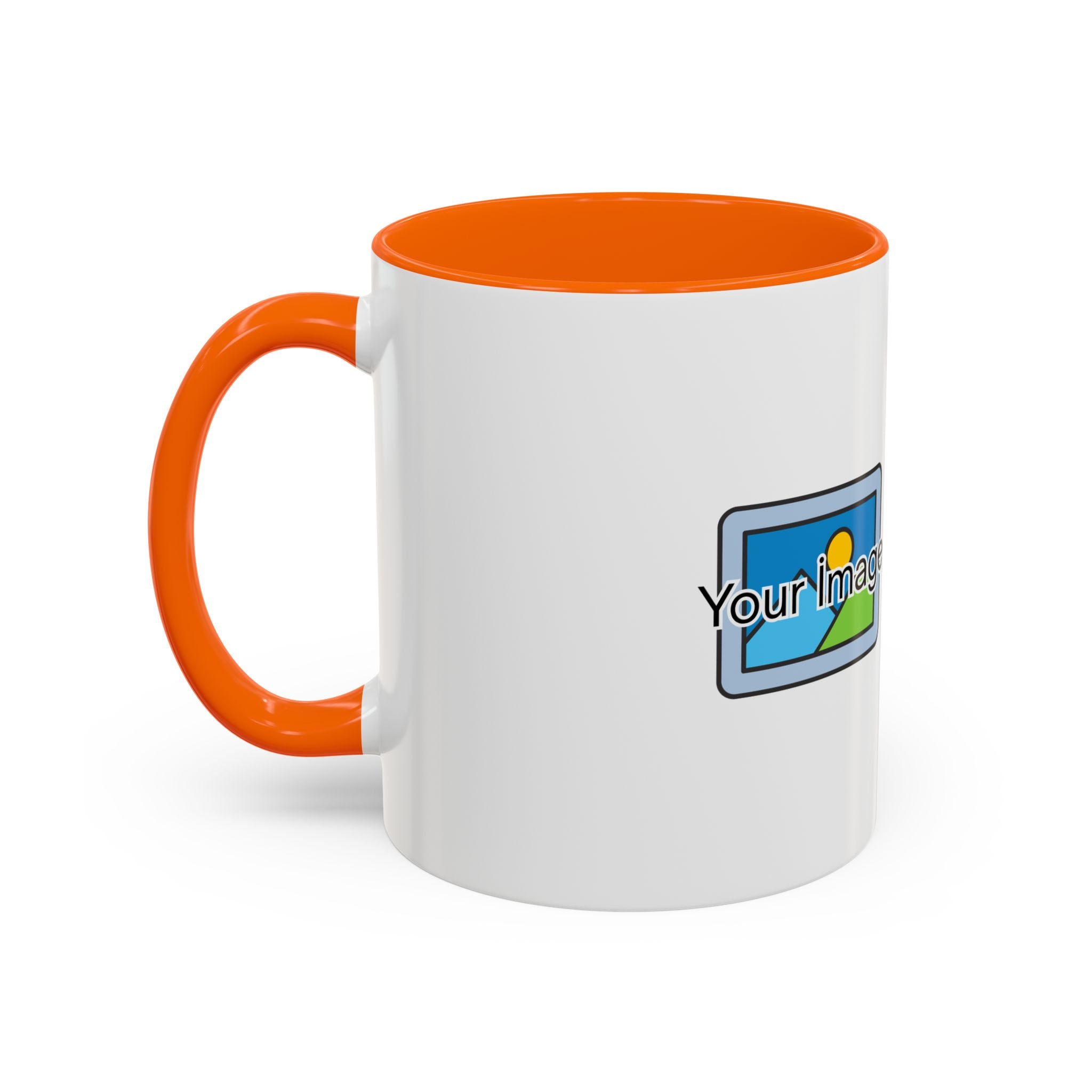 Personalized Accent Coffee Mug - Custom Text & Image, 11oz/15oz