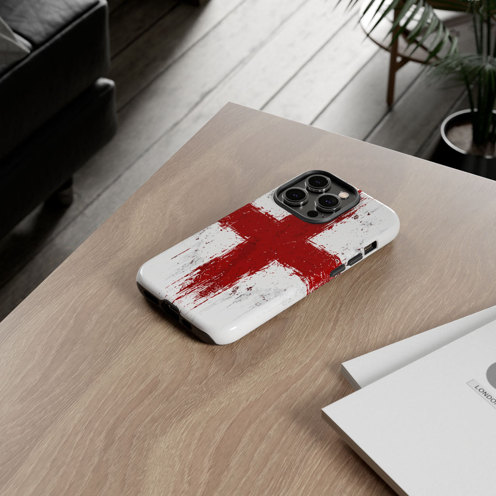 Phone Case - Distressed England St. George's Cross Patriotic Tough Case