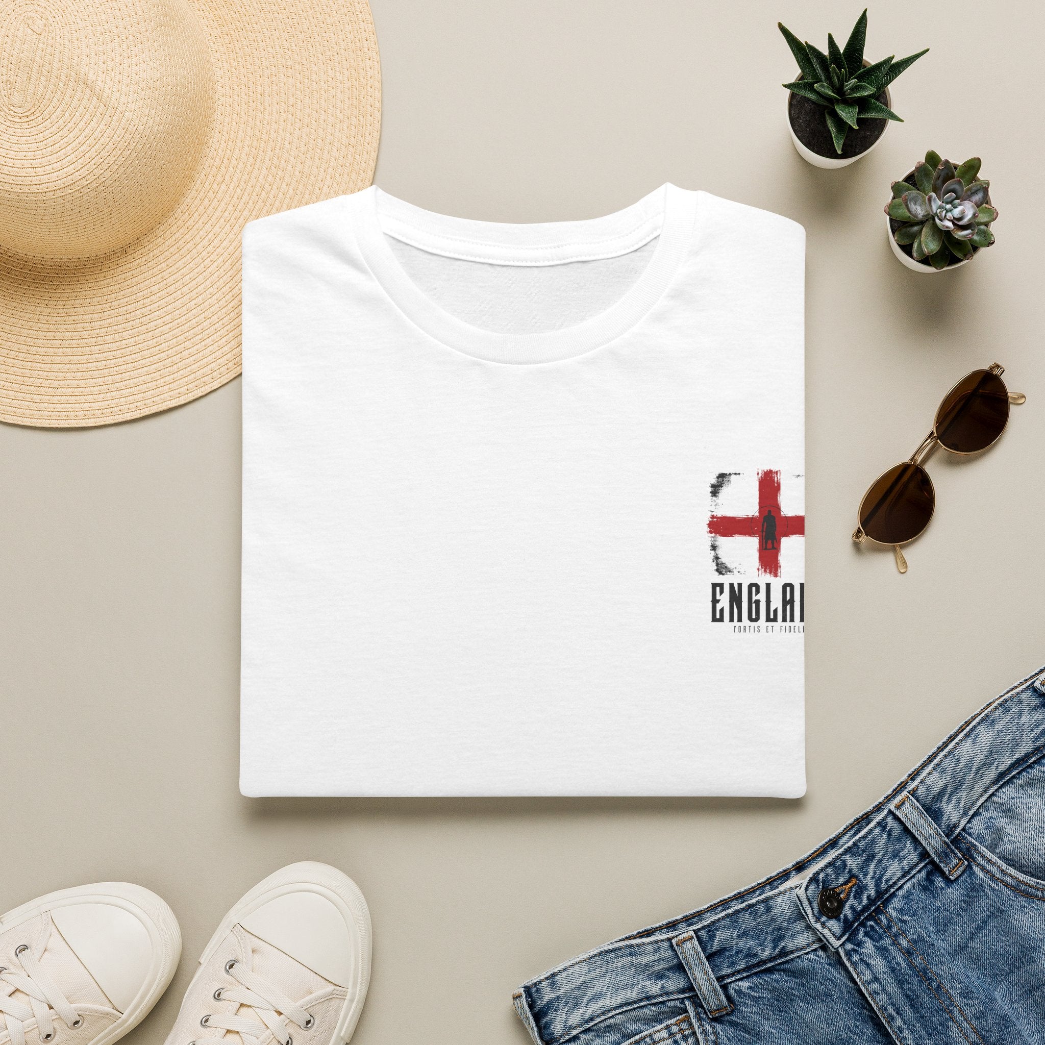 Copy of England St. George Flag T-Shirt — Vintage Distressed Football Supporter Tee