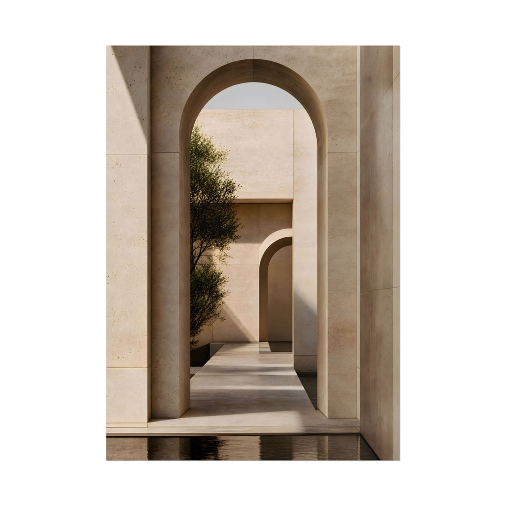 Minimalist Architectural Poster — Neutral Archway Wall Art (Rolled Poster)