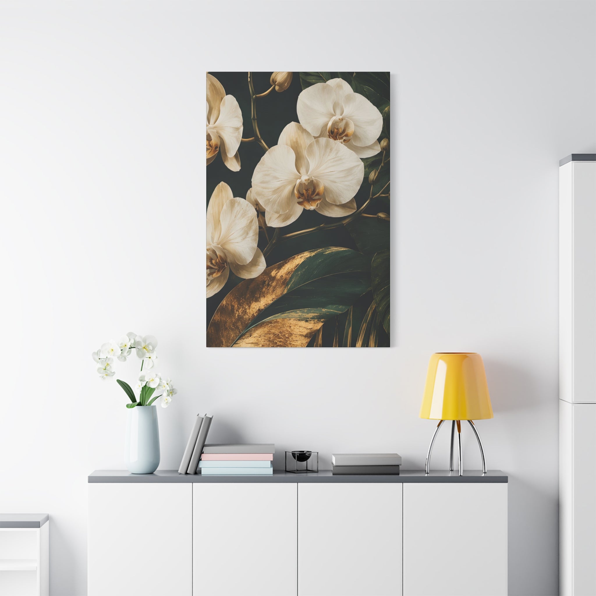 Orchid Botanical Matte Canvas Print — Stretched 1.25"