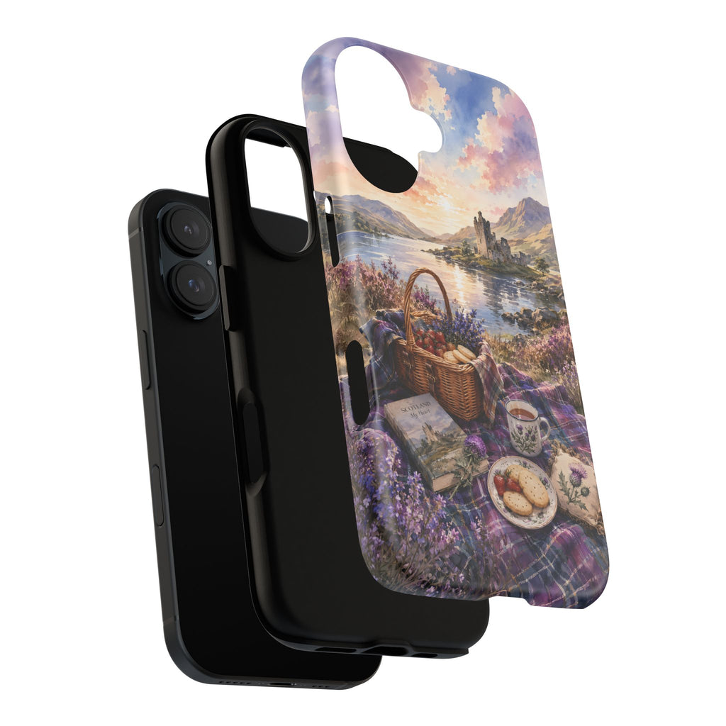 Highland Summer Picnic Phone Case – Scottish Castle & Thistle Art