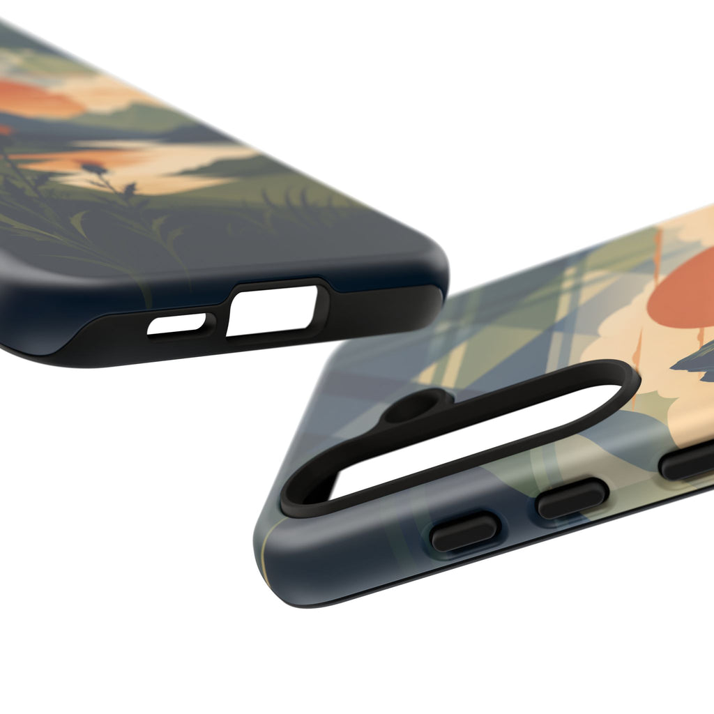 Highland Sunset Tartan Phone Case – Scottish Thistle Summer Festival Edition