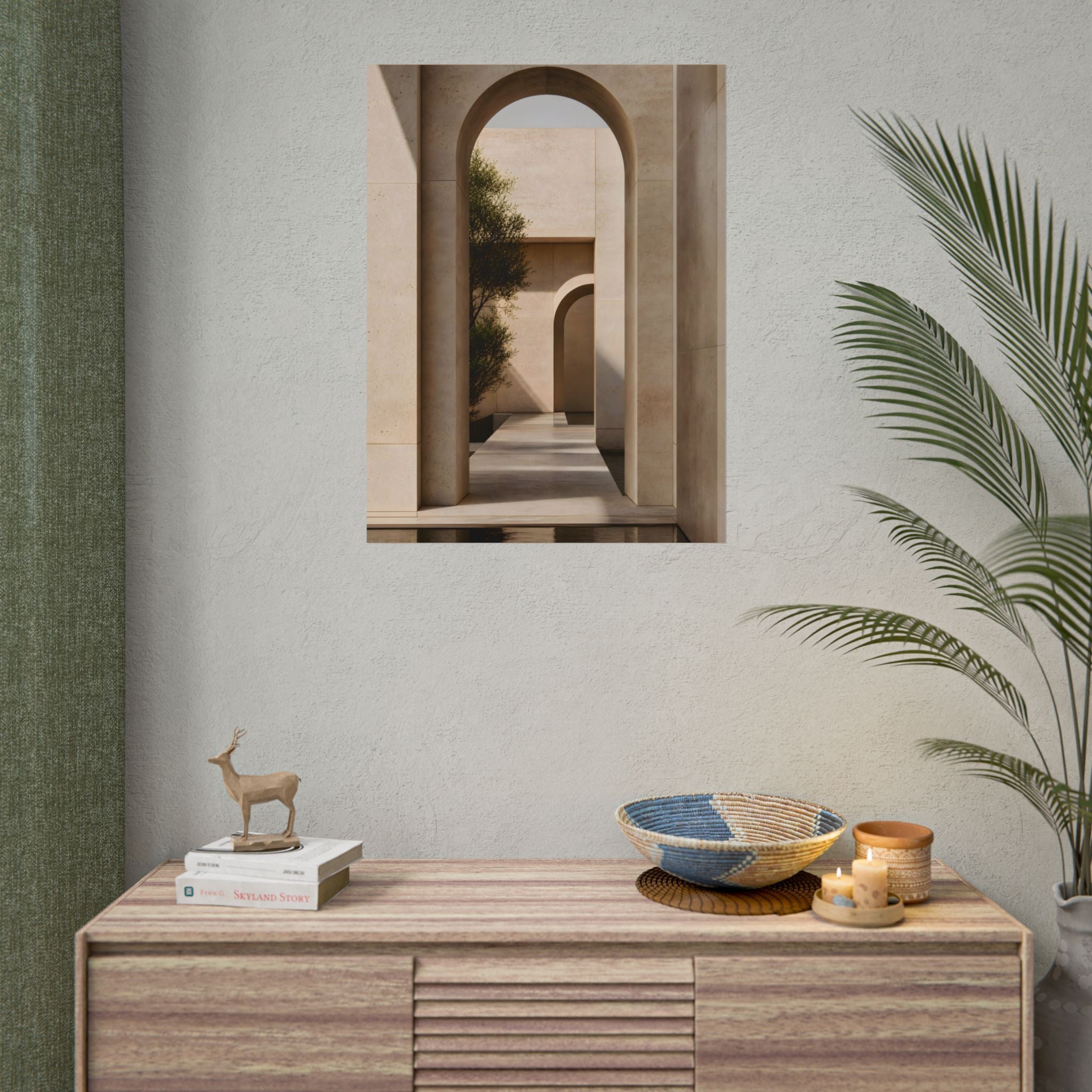 Minimalist Architectural Poster — Neutral Archway Wall Art (Rolled Poster)