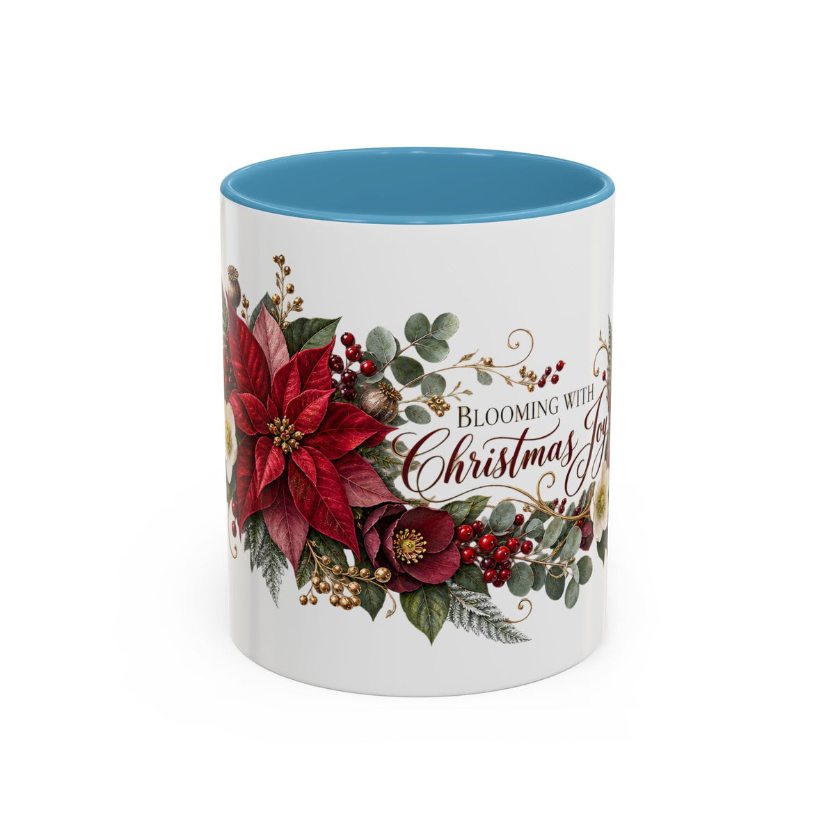 Blooming With Christmas Joy Floral Holiday Coffee Mug
