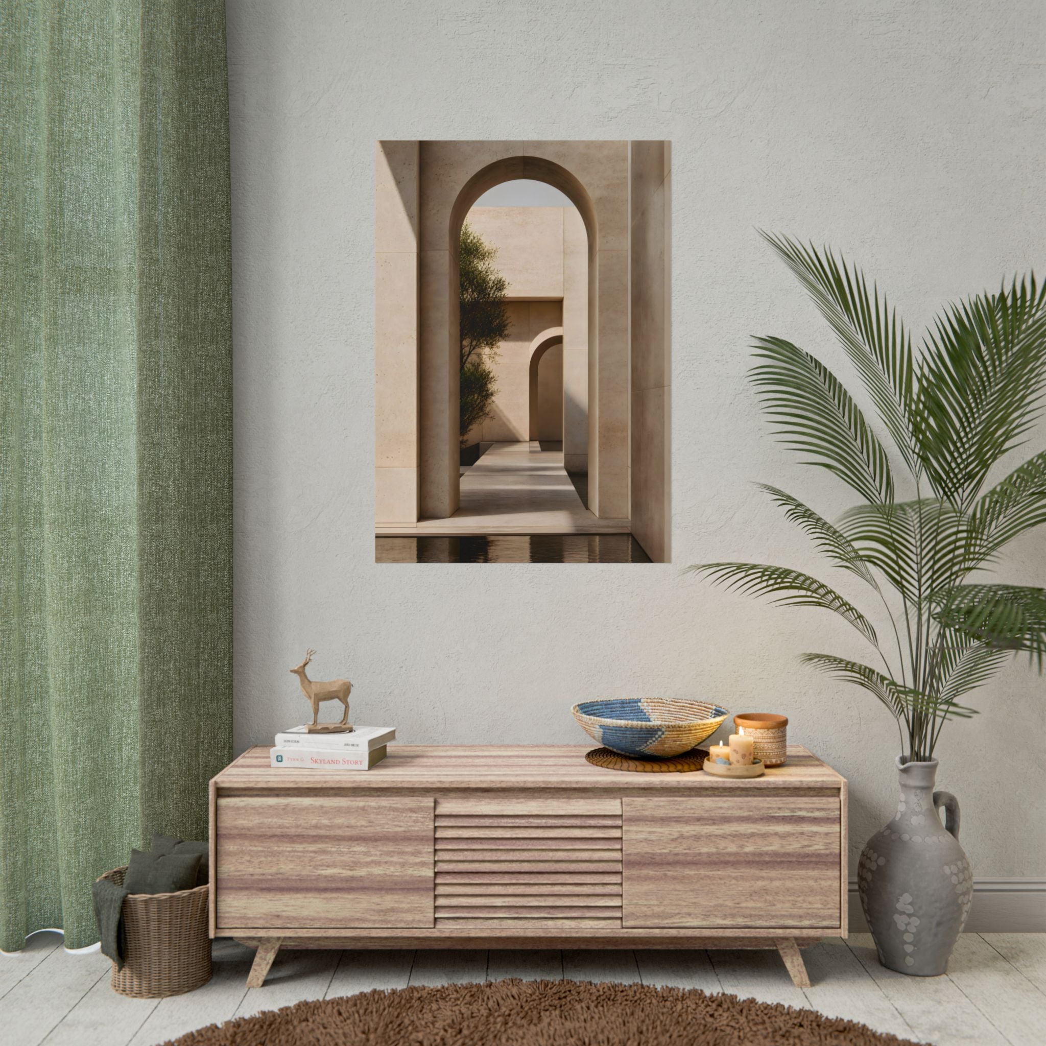 Minimalist Architectural Poster — Neutral Archway Wall Art (Rolled Poster)