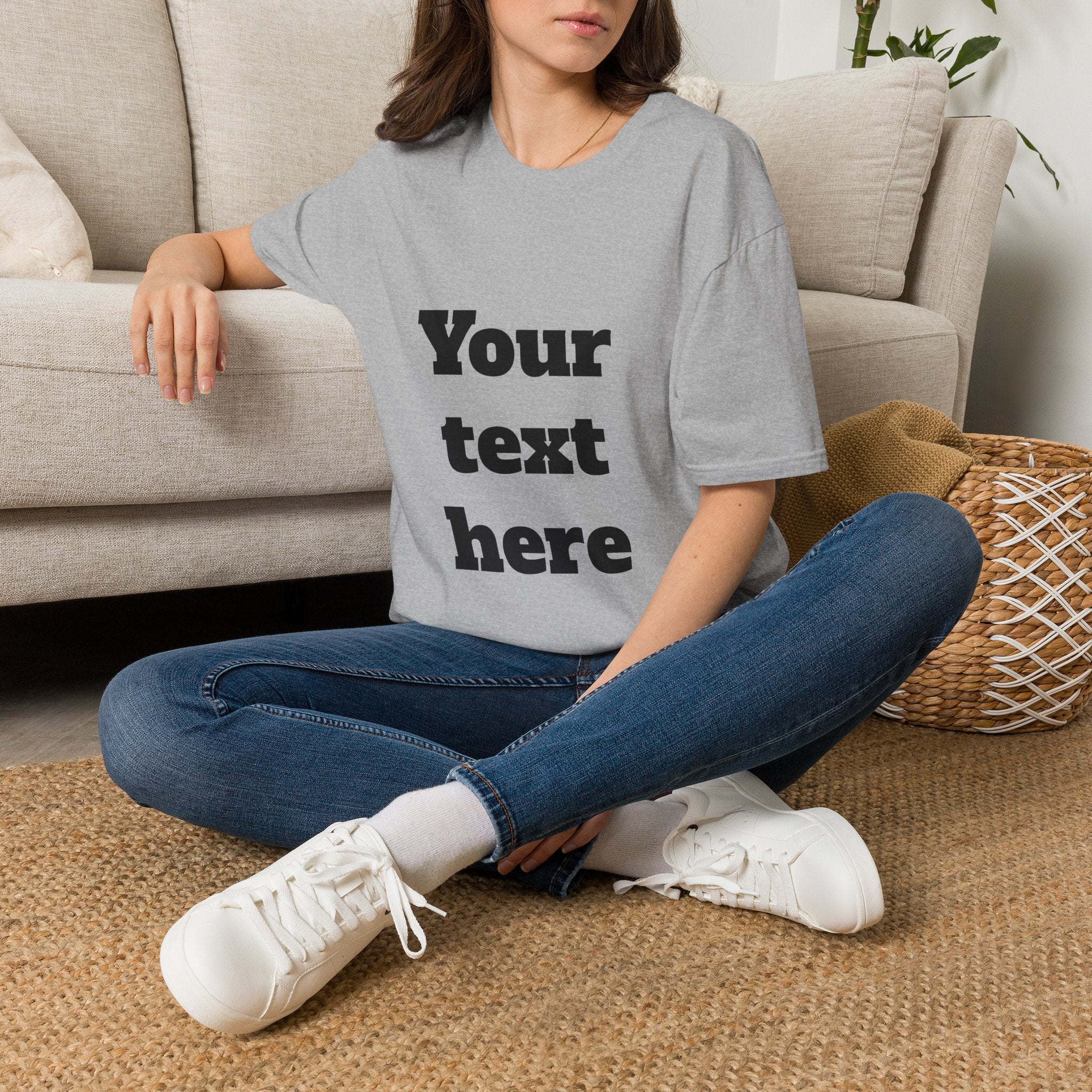 Custom Text T-Shirt — Personalized "Your Text Here" Graphic Tee