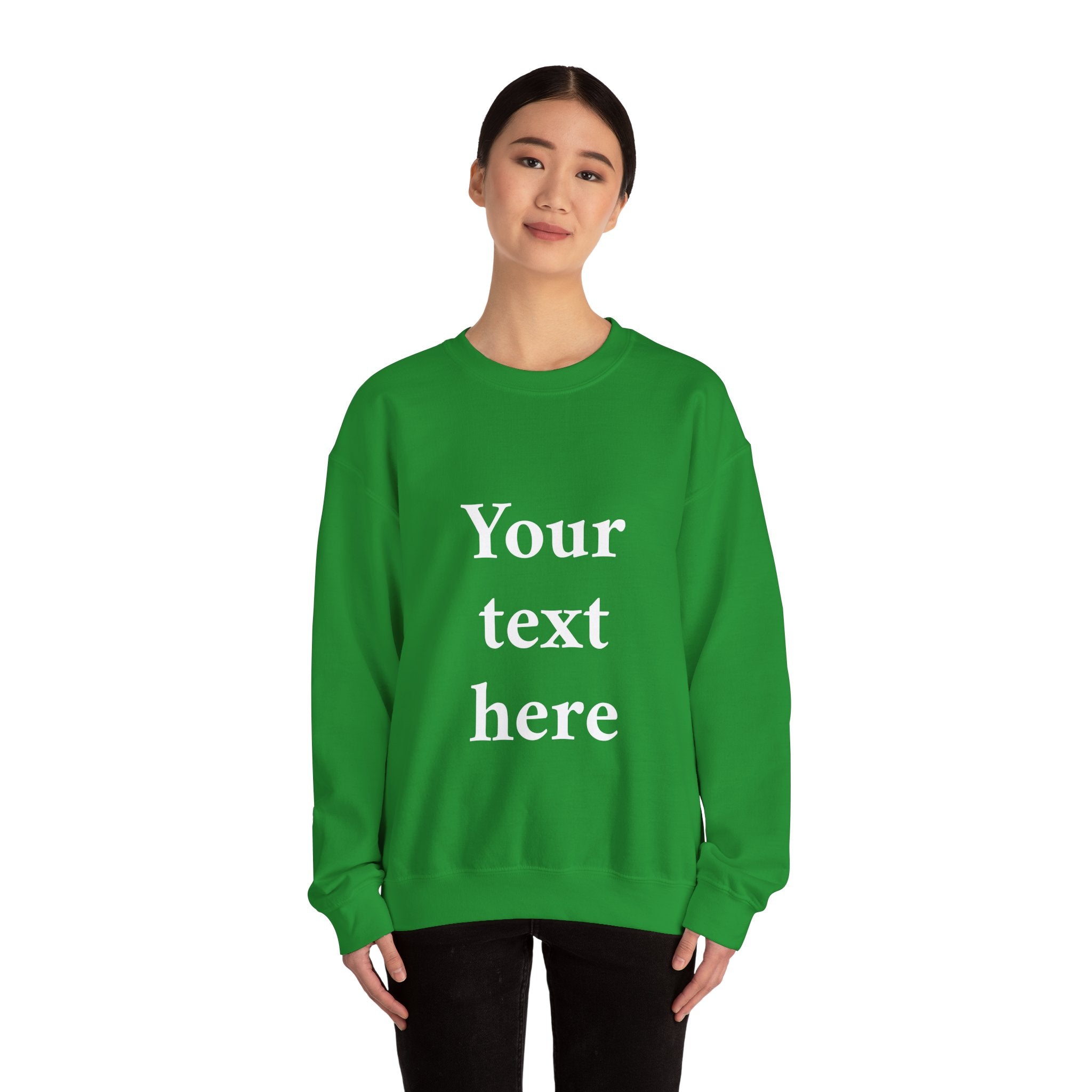 Custom Text Crewneck Sweatshirt — Personalized Minimalist Sweatshirt