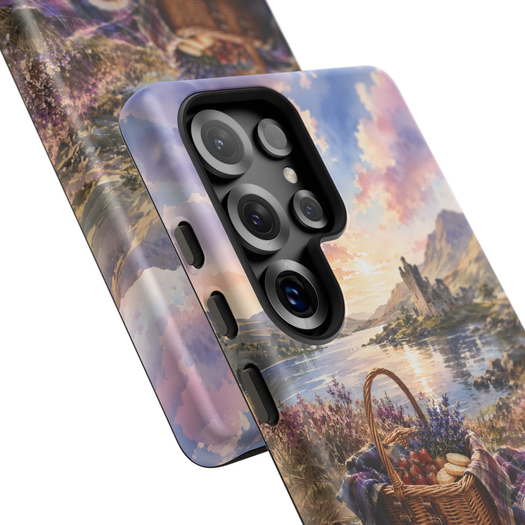 Highland Summer Picnic Phone Case – Scottish Castle & Thistle Art