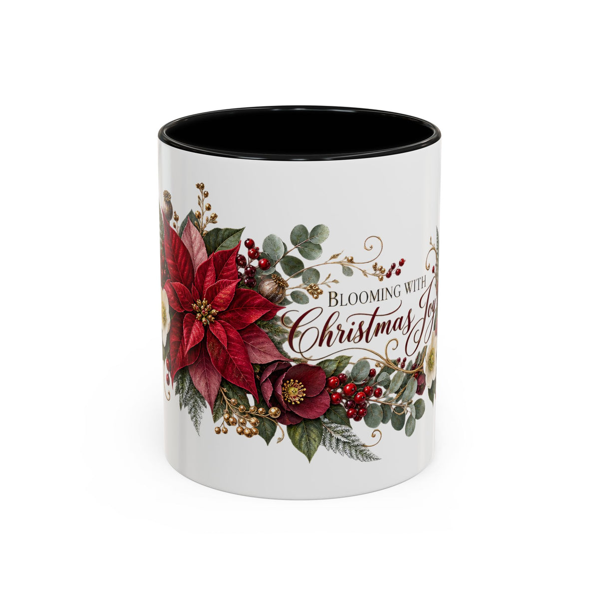 Blooming With Christmas Joy Floral Holiday Coffee Mug