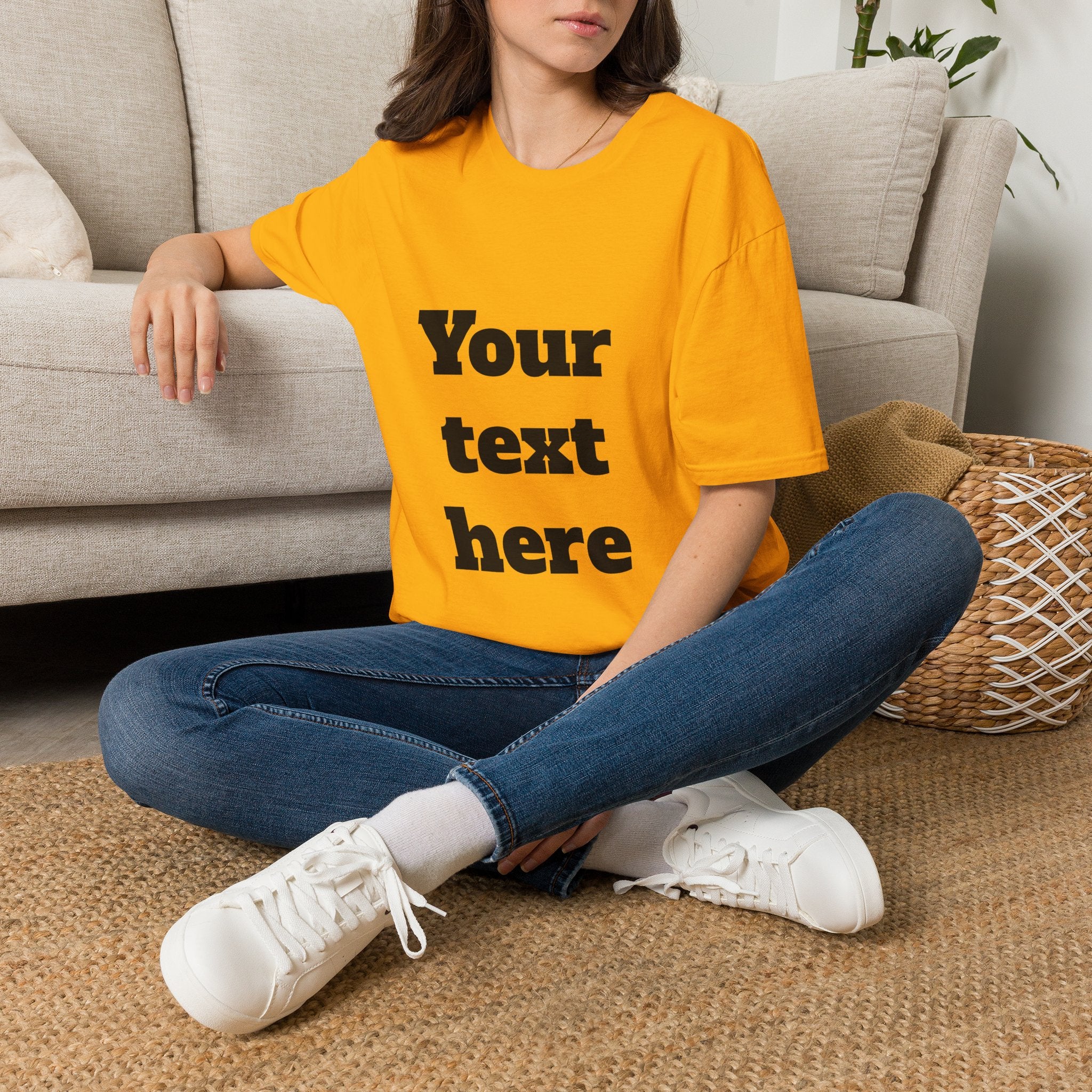 Custom Text T-Shirt — Personalized "Your Text Here" Graphic Tee
