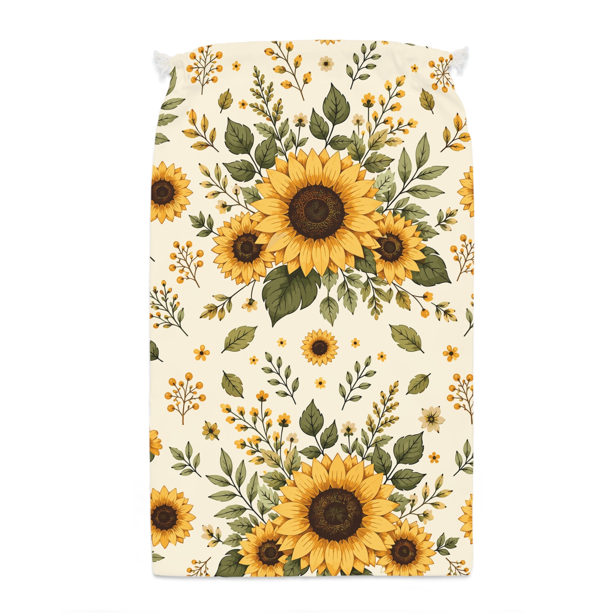 Sunflower Drawstring Gift Sack – Floral Harvest Favor Bag