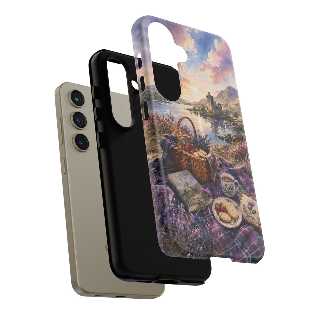 Highland Summer Picnic Phone Case – Scottish Castle & Thistle Art