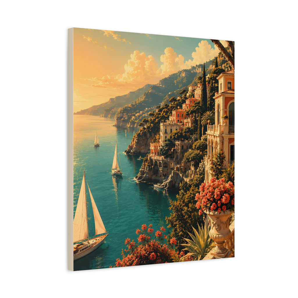 Mediterranean Coastal Sunset Matte Canvas