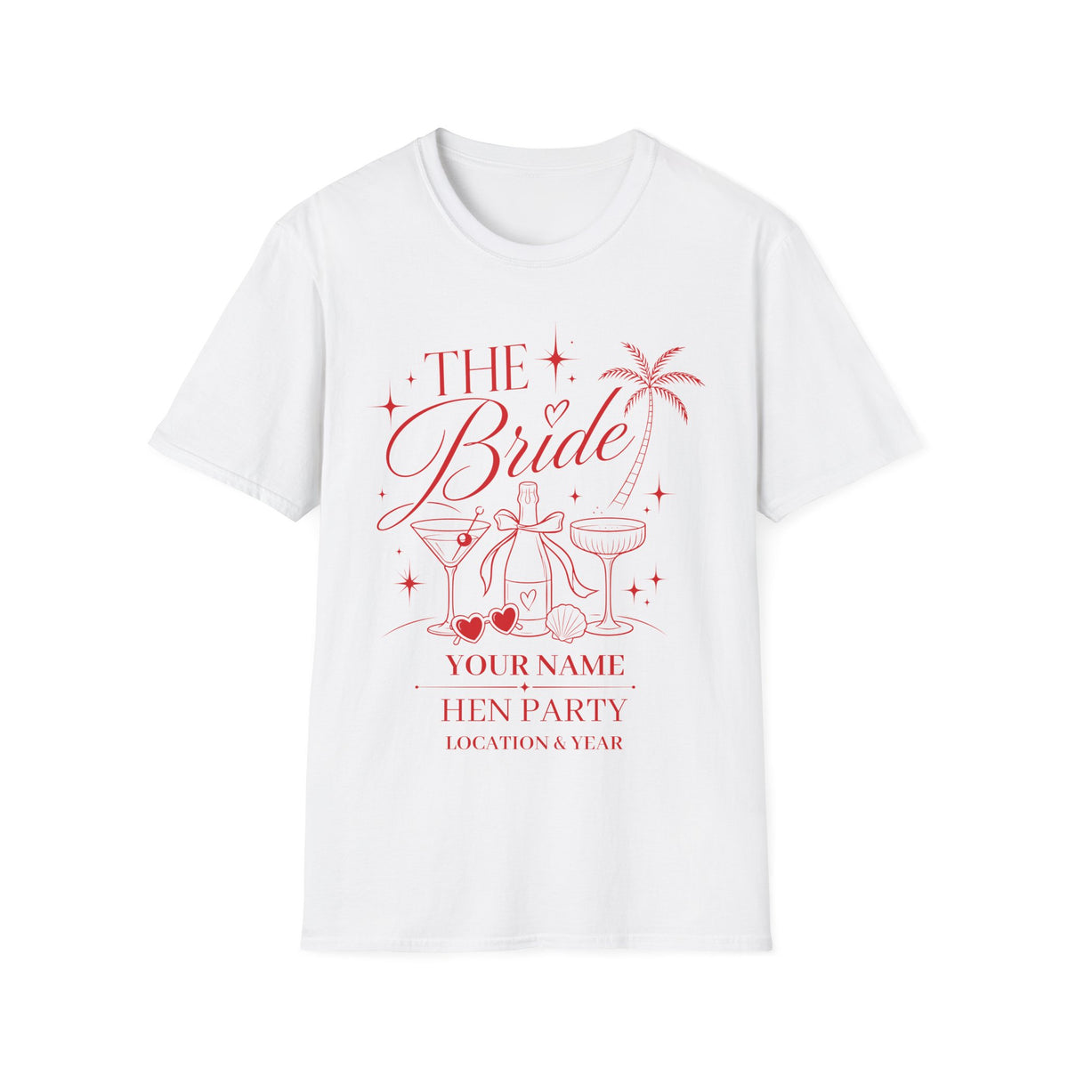 Bride Hen Party T-Shirt — 'The Bride' Bachelorette Tee (Custom Name Option)